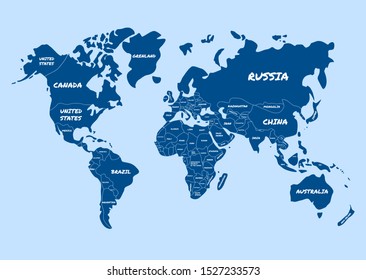 world map complete with all countries names