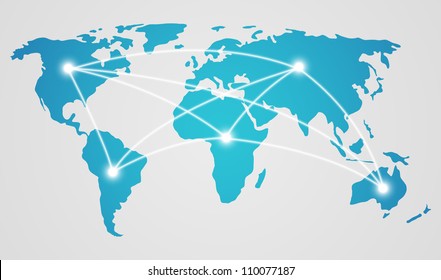 World map - concept of global communication