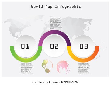World map concept infographic with number, vector eps 10.