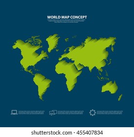 World and Map concept represented by earth icon. Colorfull and blurred illustration. 