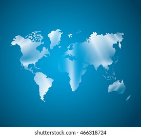 World and Map concept represented by earth icon. Blue illustration. 