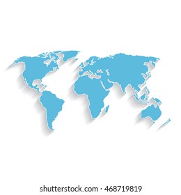 World map. Concept of route, landmark, adventure, explore. Vector illustration