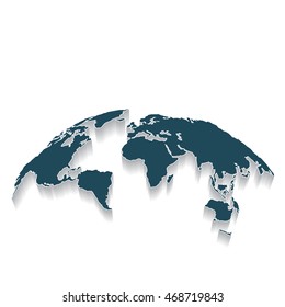 World map. Concept of route, landmark, adventure, explore. Vector illustration