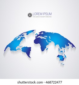 World map. Concept of route, landmark, adventure, explore. Vector illustration