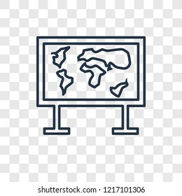 World Map concept vector linear icon isolated on transparent background, World Map concept transparency concept in outline style
