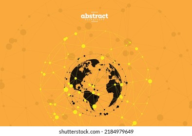 world map with connecting line dots air transportation theme space technology comunication background can be use for website cover brochure template advertisement poster banner vector eps.