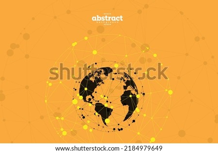 world map with connecting line dots air transportation theme space technology comunication background can be use for website cover brochure template advertisement poster banner vector eps.