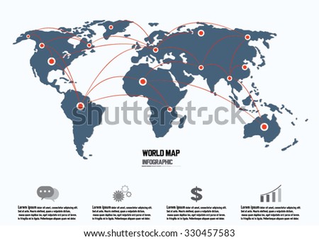 World map and connection
