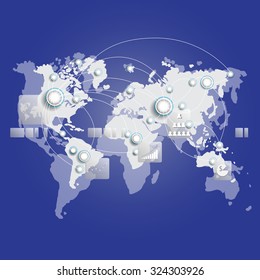 world map connection. business concept