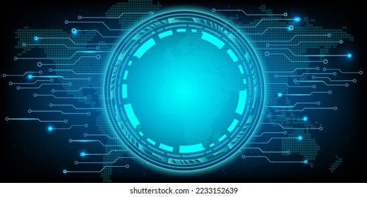 world map connection with circuit board futuristic modern website background or cover page vector for technology and finance concept and education future company
