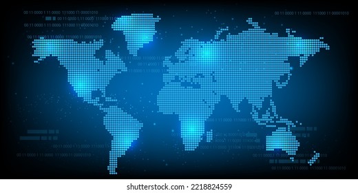 conexión de mapas del mundo - fondo futurista moderno del sitio web o portada de portada para el concepto de tecnología y finanzas y la futura empresa de educación