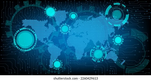 world map connection futuristic modern website background or cover page vector for technology and finance concept and education future company