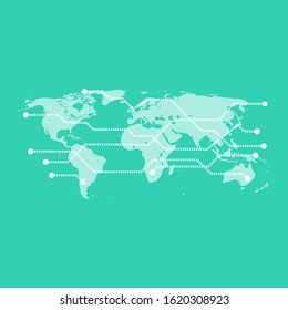 world map connection for infographic or background