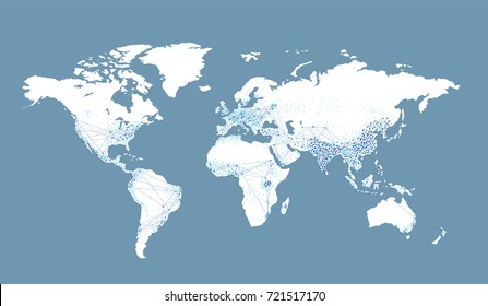 World Map Connection Population Density