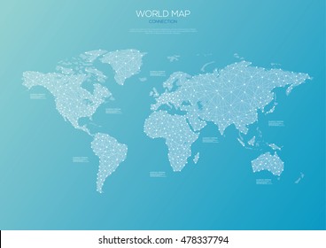 World map connection theme. Vector illustration

