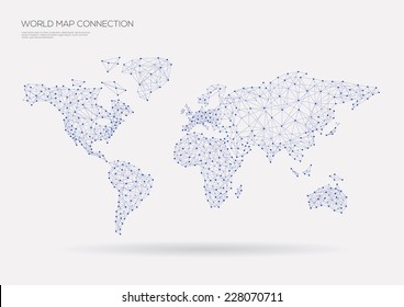 Weltkarte-Verbindung. Vektorgrafik