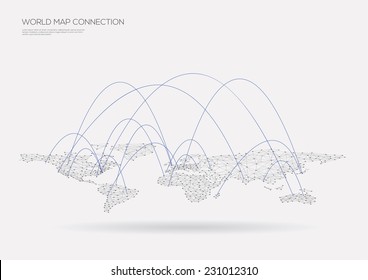 World Map Connection. Vector Illustration