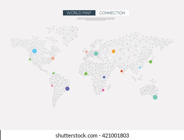 World Map Connection. Vector Illustration
