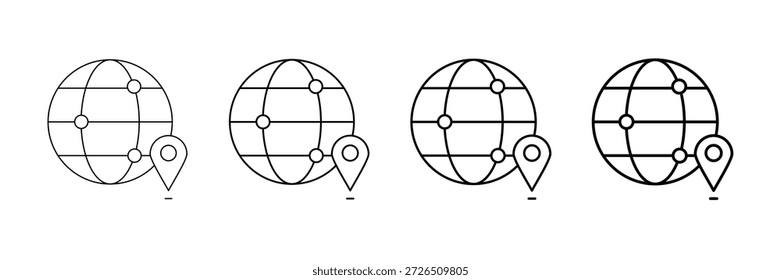 Vector De Conexiones De Mapa Mundial Establecido En Diferentes Estilos De Línea De Trazo