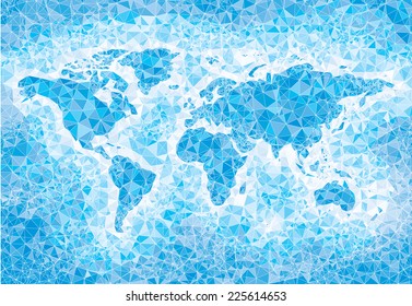 World map consisting of nodes linked by lines isolated on white. Eps8. CMYK. Organized by layers. Global colors. Gradients free.