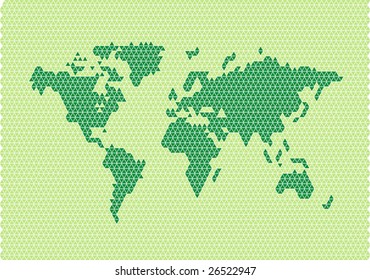 world map consisting of triangles