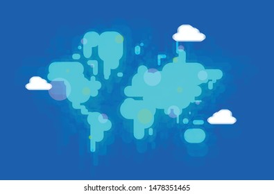 World Map Continent Abstract style