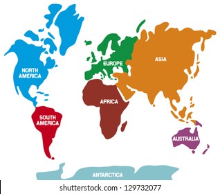 world map with continents 