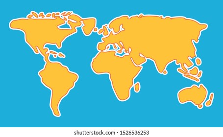 World Map with Continents for Children