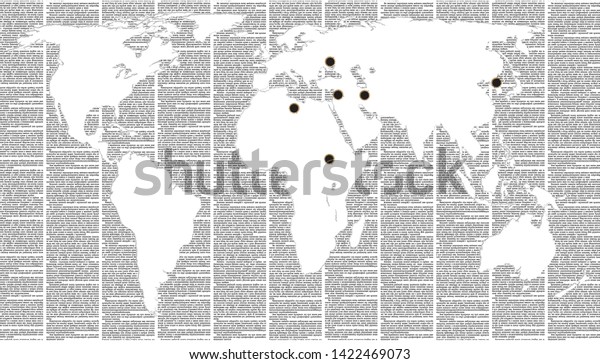 Image Vectorielle De Stock De Les Continents De La Carte Du