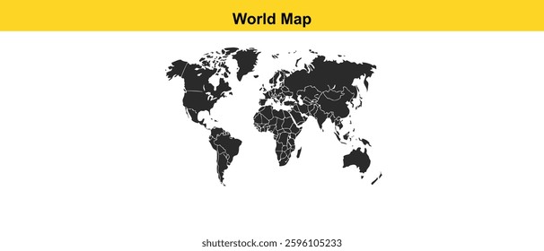 World Map, Continents of planet earth on white background. Vector illustration