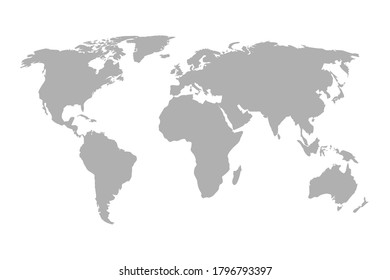 World Map, continents of the planet. Globe similar worldmap icon - stock vector