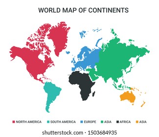 World Map Continents Vector Design Stock Vector (Royalty Free ...