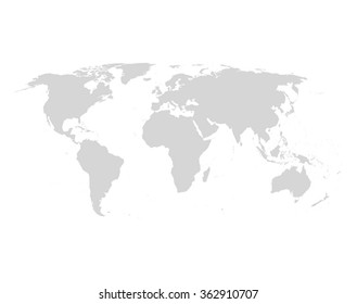 World Map contour isolated background