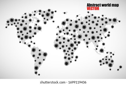 World map of Corona virus. Coronavirus Pandemic. 2019-nCoV