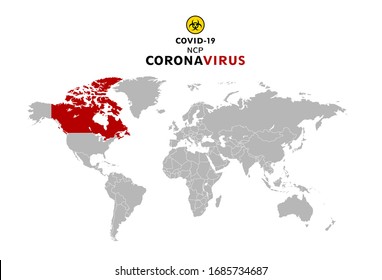 Mapa mundial del coronavirus 19 en Canadá