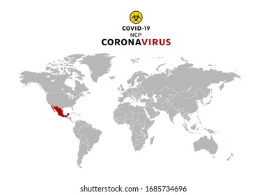 World map coronavirus covid 19 in Mexico