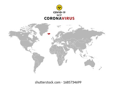 World map coronavirus covid 19 in Iceland