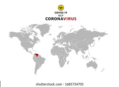 World map coronavirus covid 19 in Venezuela