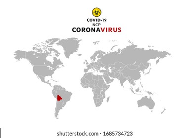World map coronavirus covid 19 in Bolivia