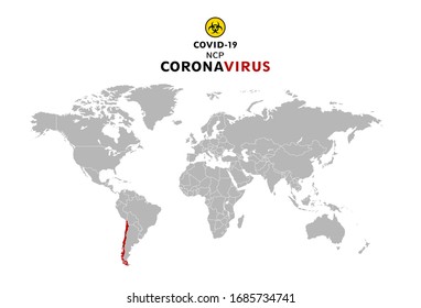 Weltkarte Coronavirus covid 19 in Chile