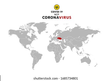 World map coronavirus covid 19 in Ukraine