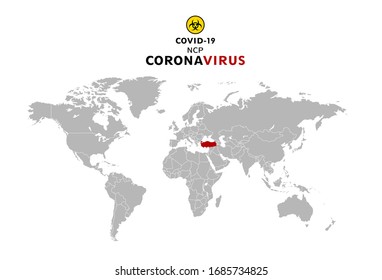 World map coronavirus covid 19 in Turkey