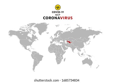World map coronavirus covid 19 in Uzbekistan