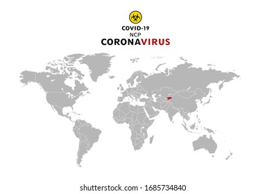 Mapa mundial del coronavirus 19 en Kirguistán