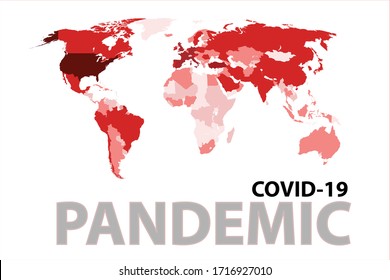 World Map Of Coronavirus (Covid-19), Countries With Covid-19, Covid 19 Map Confirmed Cases Report Worldwide Globally.  Coronavirus Spread.