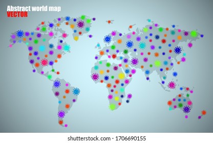 World map of Coronavirus. Coronavirus Pandemic. 2019-nCoV. Vector illustration