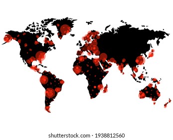 World Map Of Coronavirus Pandemic. Covid-19. Covid Map. Disease Outbreaks By Year. Vector Background