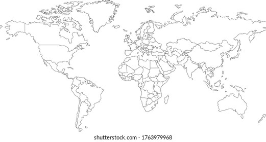 World Map Countries Circuit Stock Vector (Royalty Free) 1763979968 ...