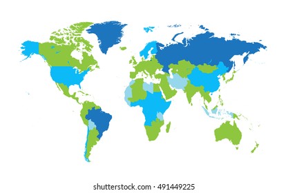 World map with countries flat design vector