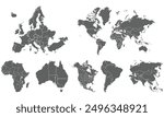 World map with countries isolated on white background. for website layouts, background, education, precise, customizable, Travel worldwide, map silhouette backdrop, earth geography, political,reports.